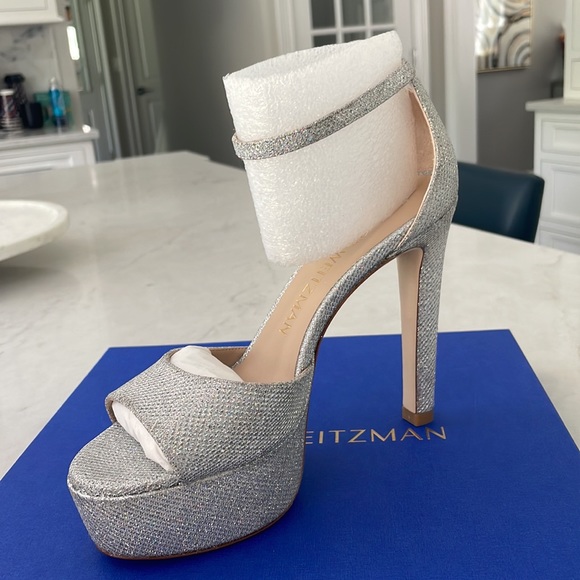 Brand new never worn Stuart Weitzman Discoplatform Shimmery High-Heel Sandals. - Picture 3 of 4